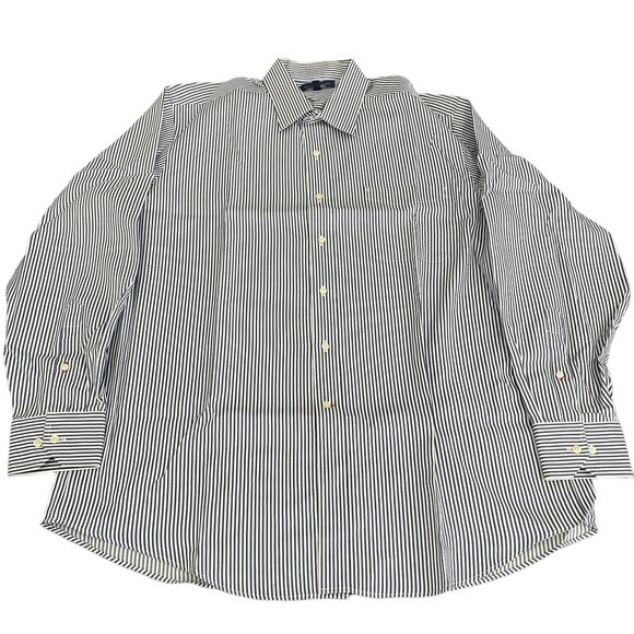 TOMMY HILFIGER Men's Blue/White Pinstripe Button Up LS Shirt, Size 16.5, 34-35 - Picture 1 of 6
